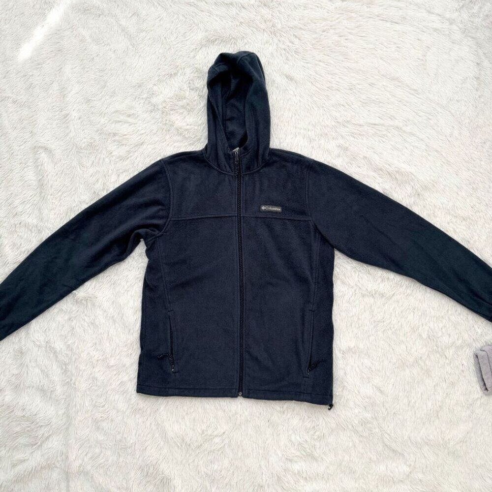 Men Columbia Hoodie Fleece Jacket Hoodie Dark Blue Size Medium Casual Outdoor - Picture 3 of 9